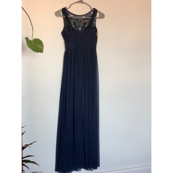 Navy & gold prom/formal dress (B. Darlin) - Picture 4 of 6